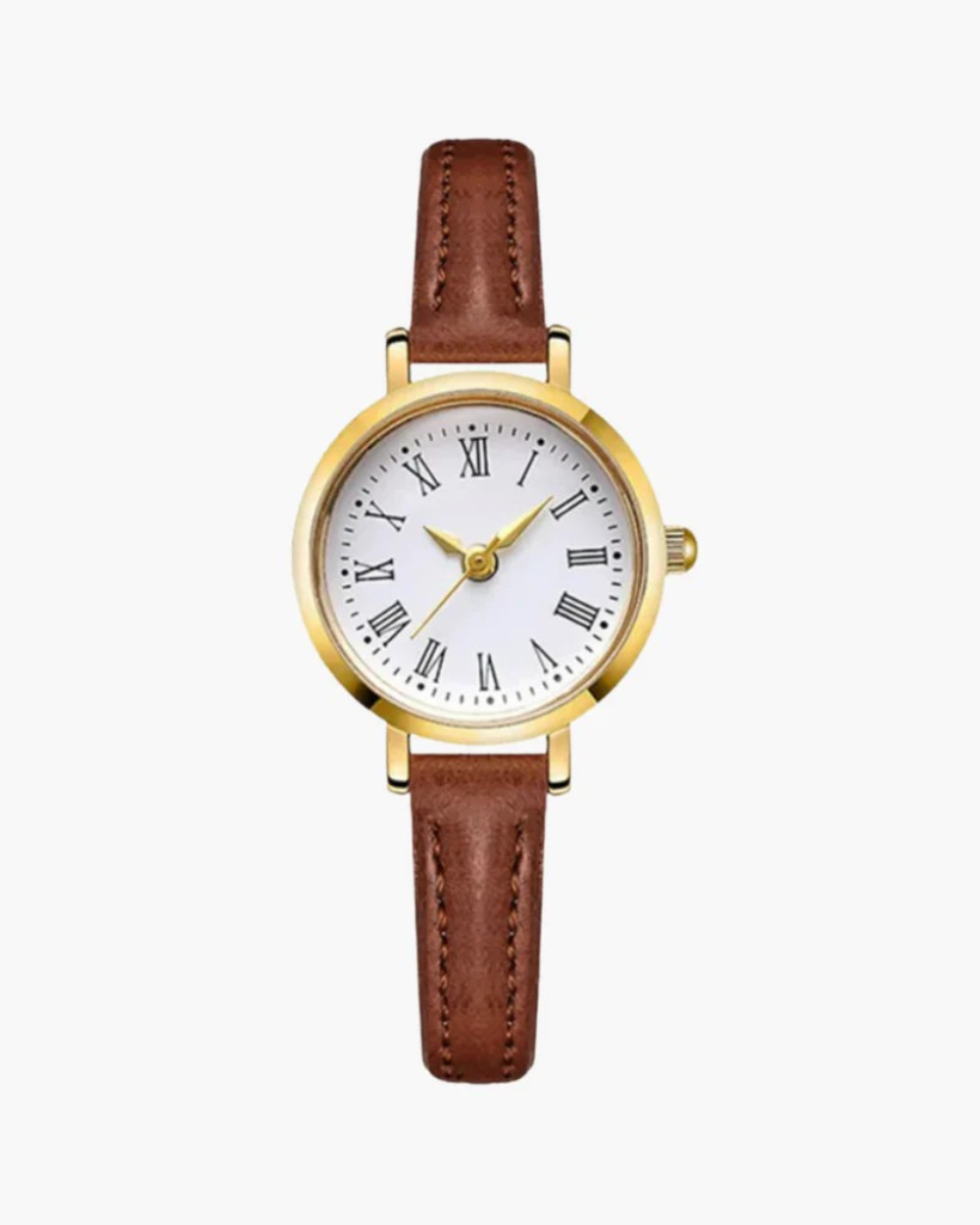 Amalfi Classic – Elegancja w stylu vintage – Skórzany zegarek-15216223289669-Róża Kwiatowa