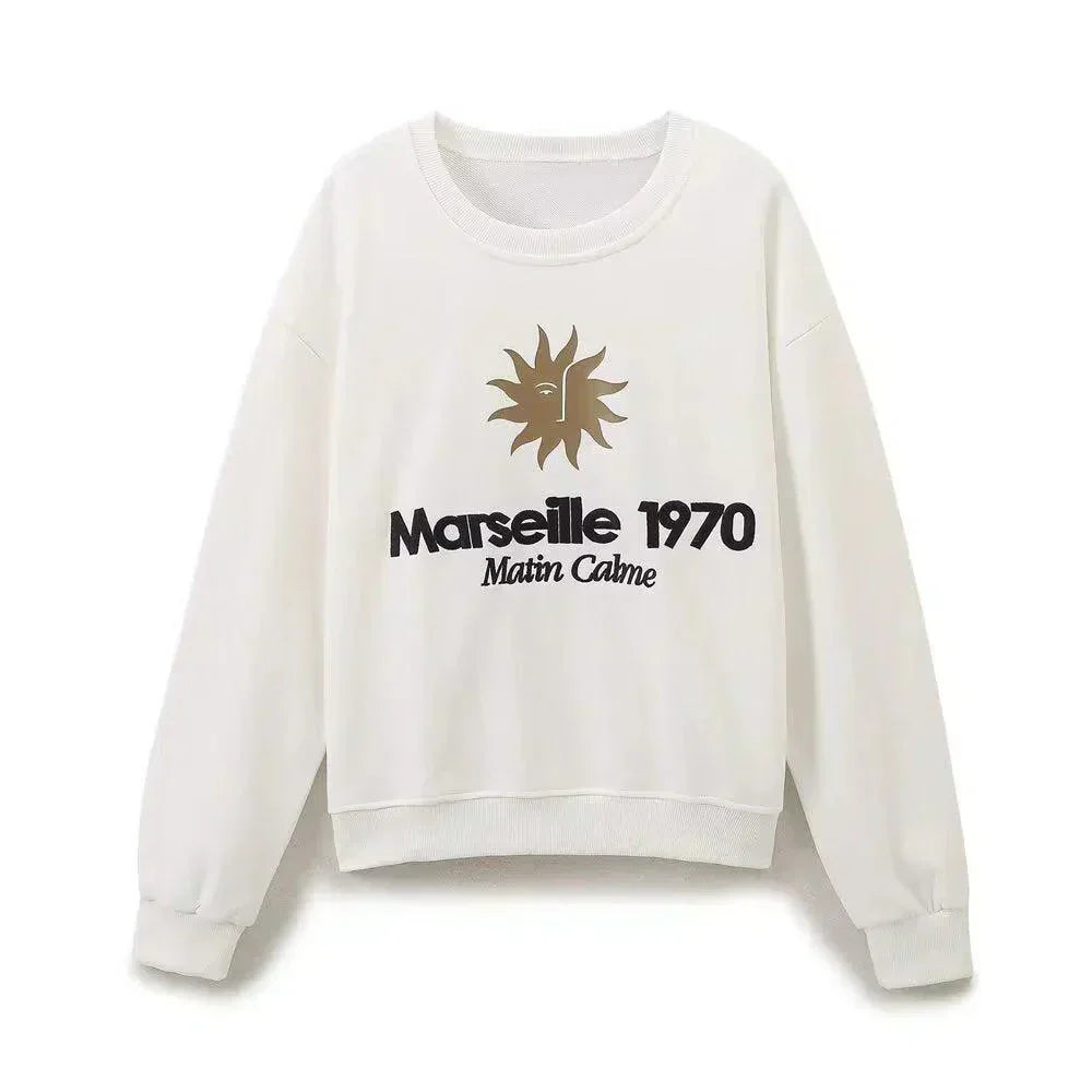 Antoinette – Bluza z okrągłym dekoltem – Szerokie spodnie – Zestaw domowy Marseille-15216282403141-Róża Kwiatowa