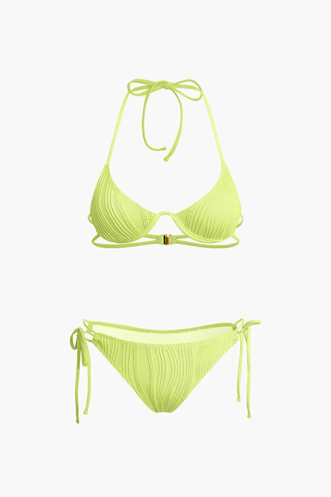 Calyne – Elegancki design – Zestaw bikini z marszczeniami-15216321364293-Róża Kwiatowa