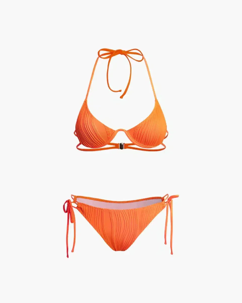 Calyne – Elegancki design – Zestaw bikini z marszczeniami-15216321364293-Róża Kwiatowa
