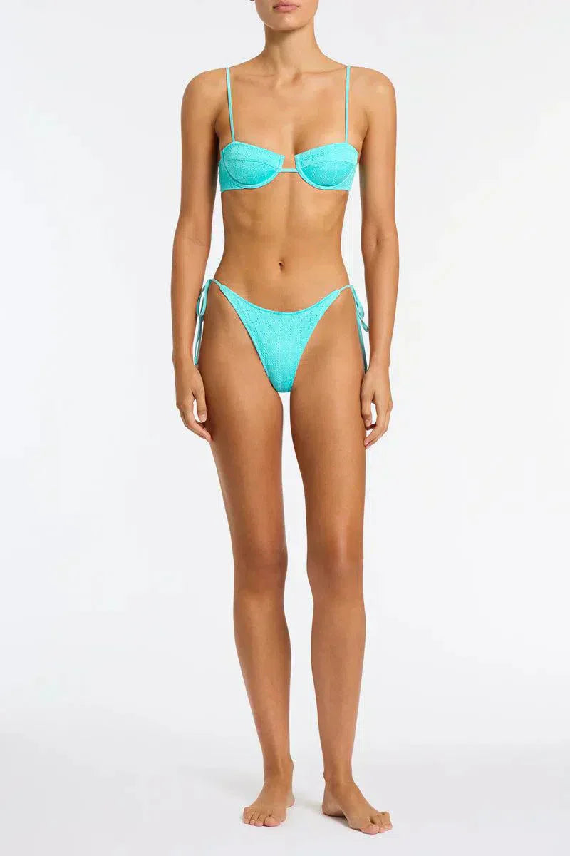 Ilona – Majtki z wiązaniem – Teksturowany zestaw bikini inspirowany Javą-15216319529285-Róża Kwiatowa