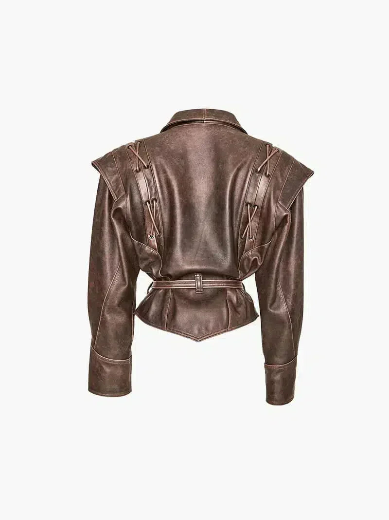Katniss – Styl inspirowany westernem – Skórzana kurtka-15216340795717-Róża Kwiatowa