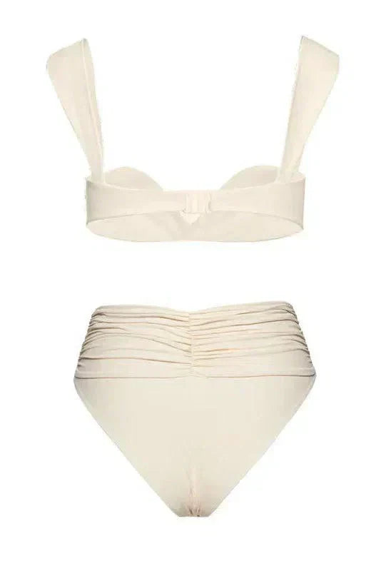Naiad – Minimalistyczny design – Zdobiony zestaw bikini z marszczeniami-15216322314565-Róża Kwiatowa
