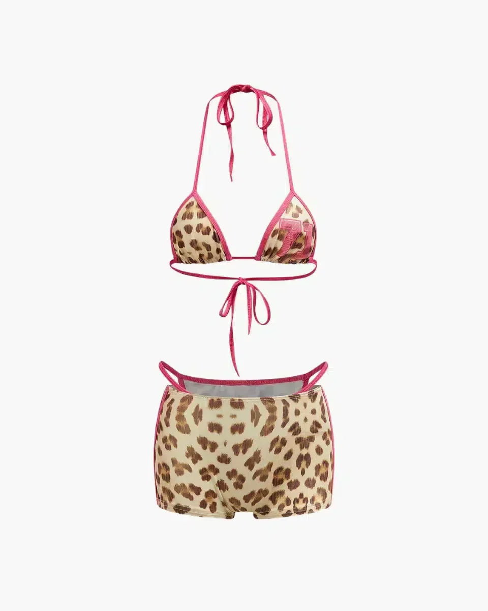 Soluna – Wzór lamparta – Zestaw bikini trójkątny-15216319234373-Róża Kwiatowa